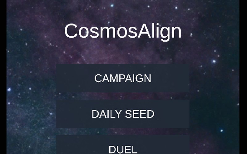 The CosmosAlign menu screen in ROR